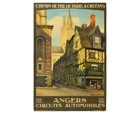 Original vintage travel poster for Railways from Paris to Orleans / Chemins de Fer de Paris a Orleans advertising tourism to 