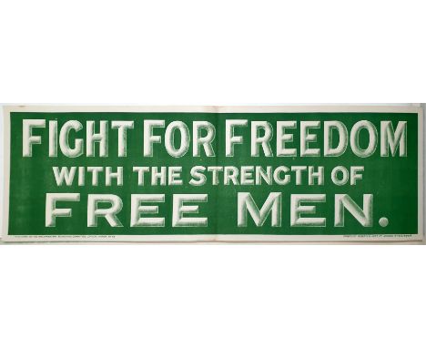 Original vintage WWI recruiting poster published by the Parliamentary Recruiting Committee reading 'Fight for Freedom with th