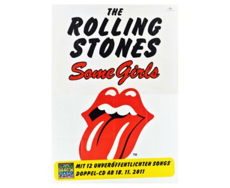 Original vintage advertising poster for the release of Rolling Stones CD for the album Some Girls in 2011. Some Girls is the 