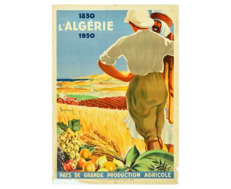 Original vintage propaganda poster for Algeria 1830-1930 Country of Great Agricultural Production / l'Agerie Pays de Grande P