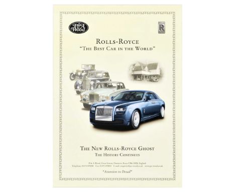 Original vintage advertising poster by P&amp;A Wood car dealership for Rolls-Royce - The Best Car in the World - The New Roll