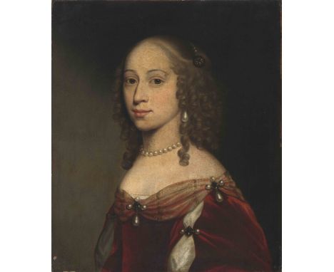 Gerrit van Honthorst (Utrecht 1592–1656 Utrecht) Umkreis Portrait einer Dame. Öl auf Leinwand. Verso auf altem Etikett bezeic