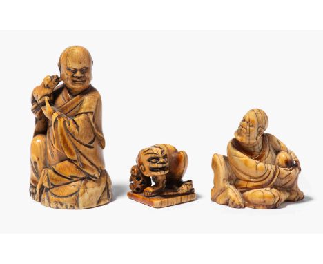 AUF DIESES LOS KANN NICHT GEBOTEN WERDEN /&nbsp;THIS ITEM IS NOT LEGAL TO SELL IN THE UK/EU:&nbsp;Lot: 3 Elfenbeinfiguren Chi