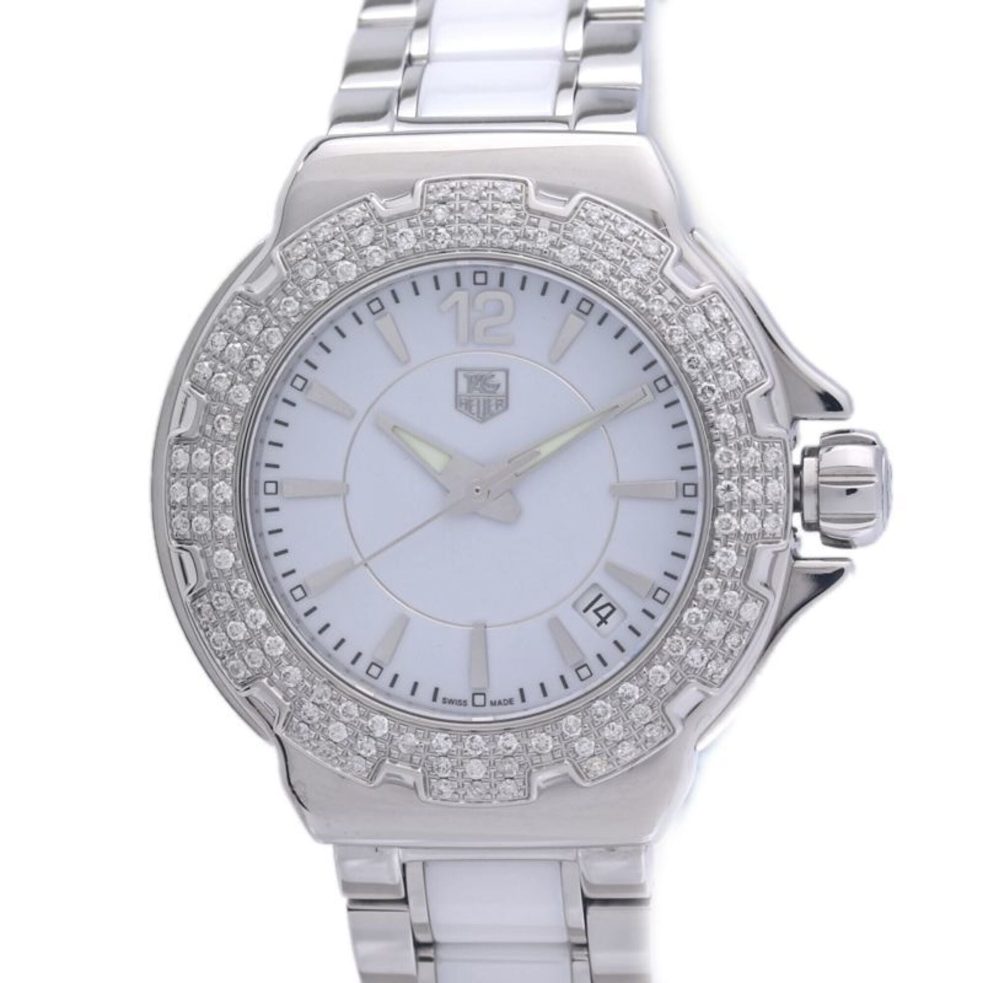 TAG Heuer Formula 1 Bezel Diamond WAH1215.BA0861 Women\'s Watch White Ceramic x Stainless Steel 4030