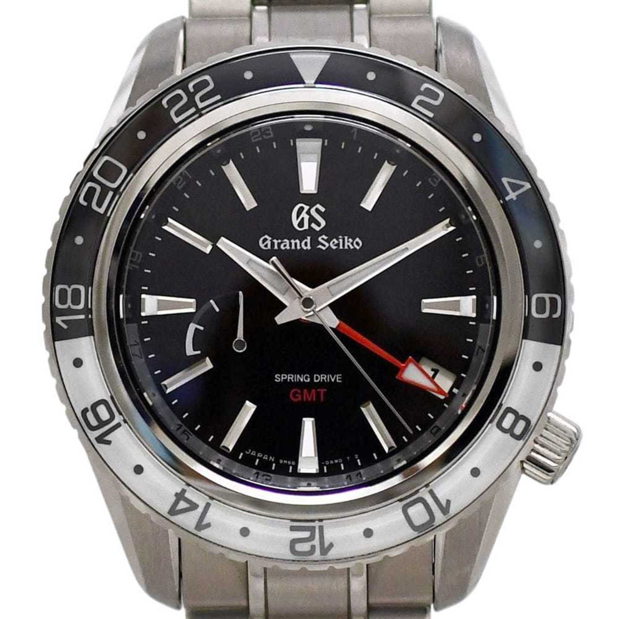 Grand Seiko Sport GMT Watch, Black, White, Silver, Spring Drive, SBGE277 9R66-0BK0, Automatic, Stain