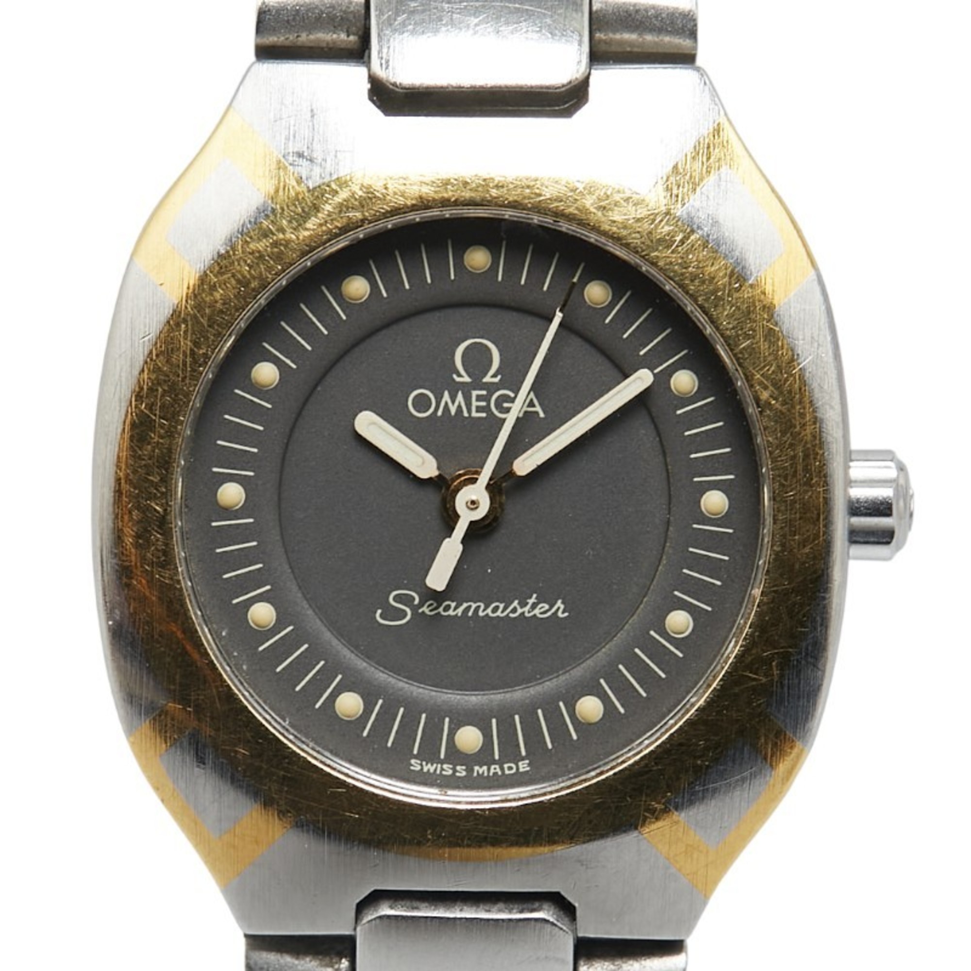 OMEGA Seamaster Polaris Watch Quartz Grey Dial Stainless Steel Ladies
