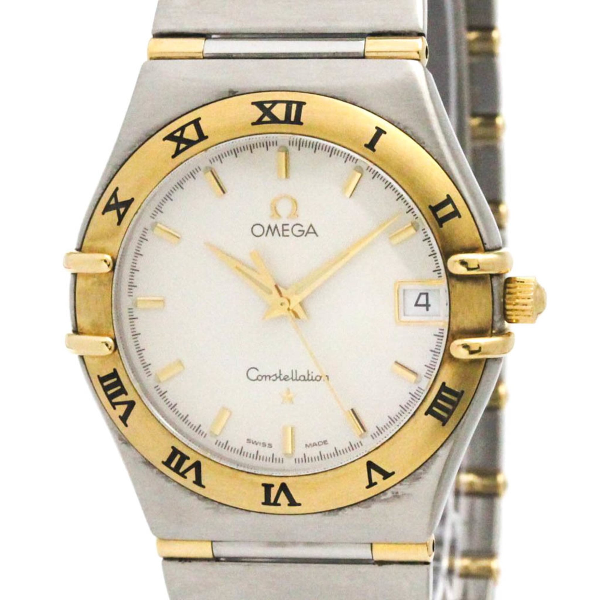OMEGA Constellation 18K Gold Steel Quartz Mens Watch 1312.30 Polished