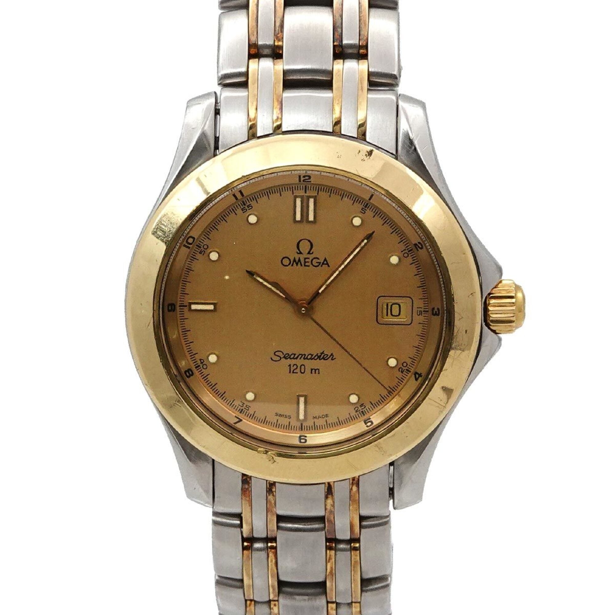 Omega Seamaster 120 2311 10 Two-Tone Men\'s Watch, Date, Gold (YG), Yellow Gold, Quartz Watch