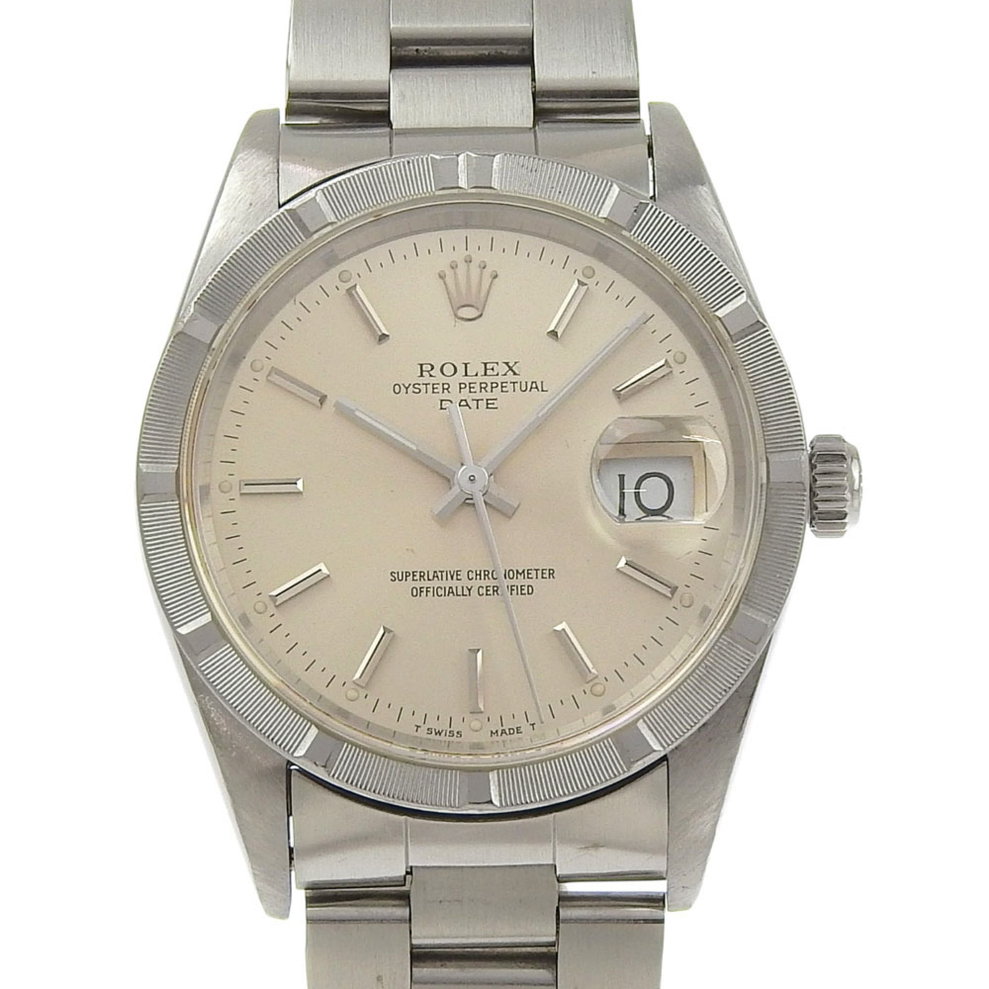 Rolex Oyster Perpetual watch, engine-turned bezel, cal. 3135 15210, stainless steel, 1993 model, sil