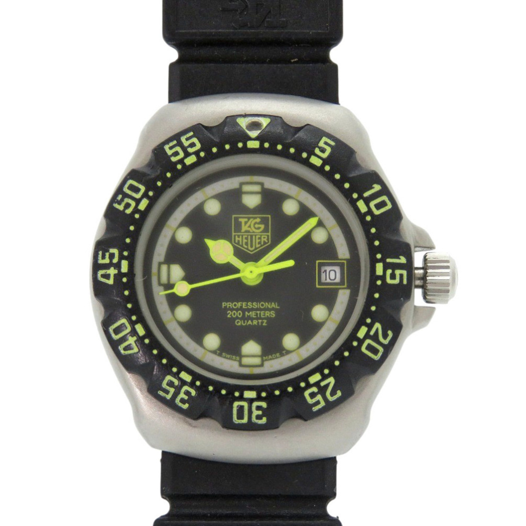 TAG Heuer Formula 1 376.508 Stainless Steel Rubber Black Dial Quartz Watch 1046 HEUER