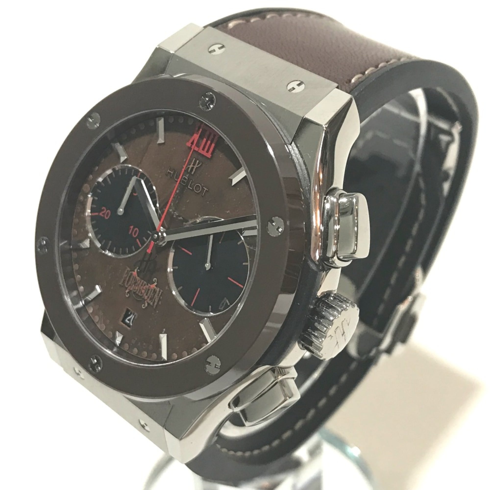 Hublot 521.NC.0589.VR.OPX14 Forbidden X Automatic with cigar box Wristwatch Silver Brown belt