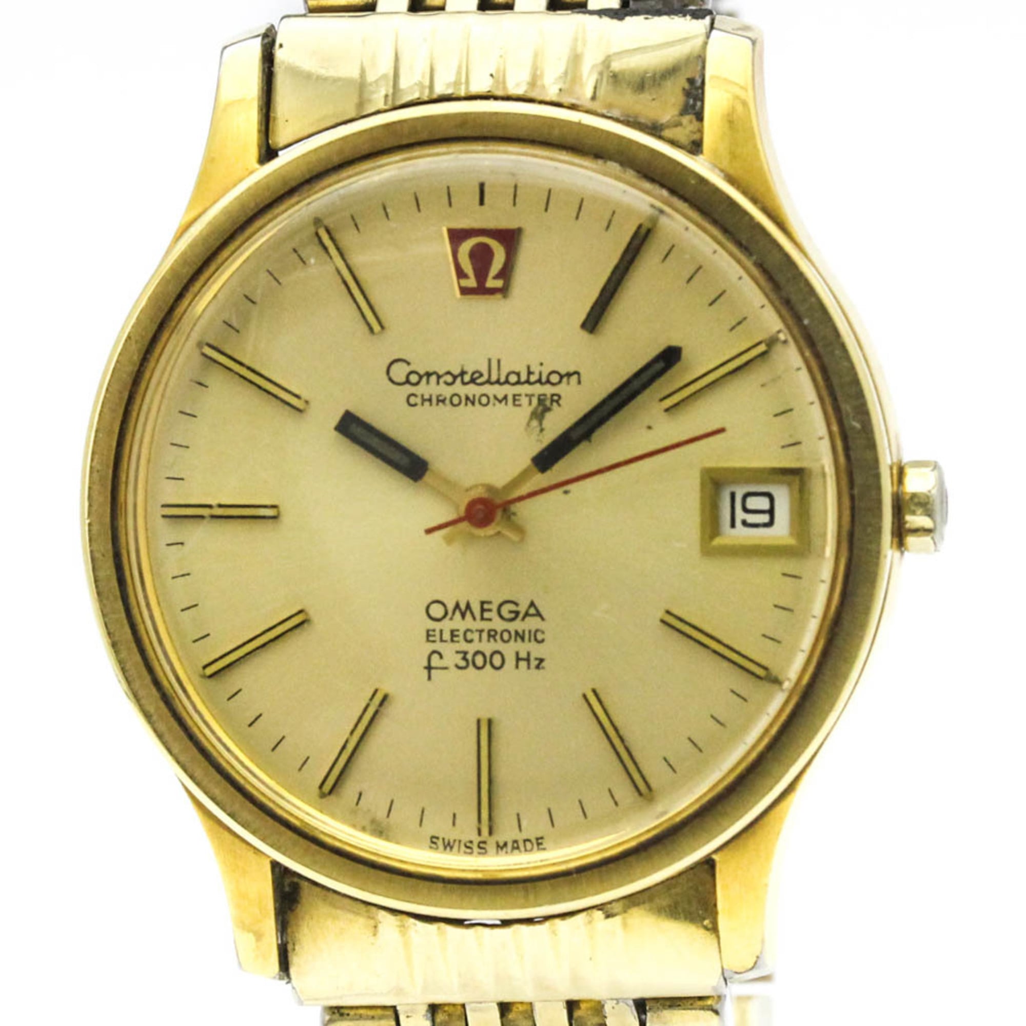 OMEGA Constellation Electronic f300Hz Gold Plated Quartz Watch 198.0003