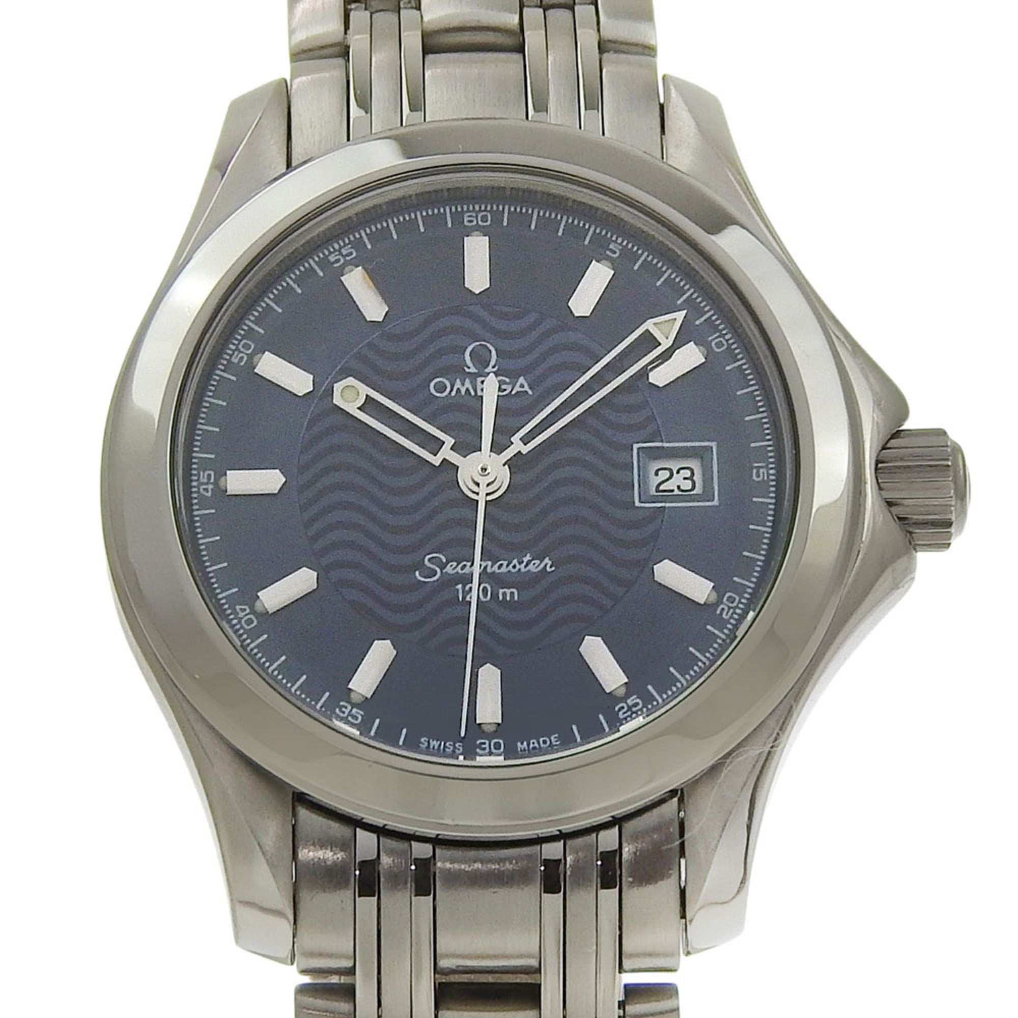 Like New Omega Seamaster 120M Date 2571 81 00 Blue Dial Stainless Steel Quartz 26mm Ladies\' Watch