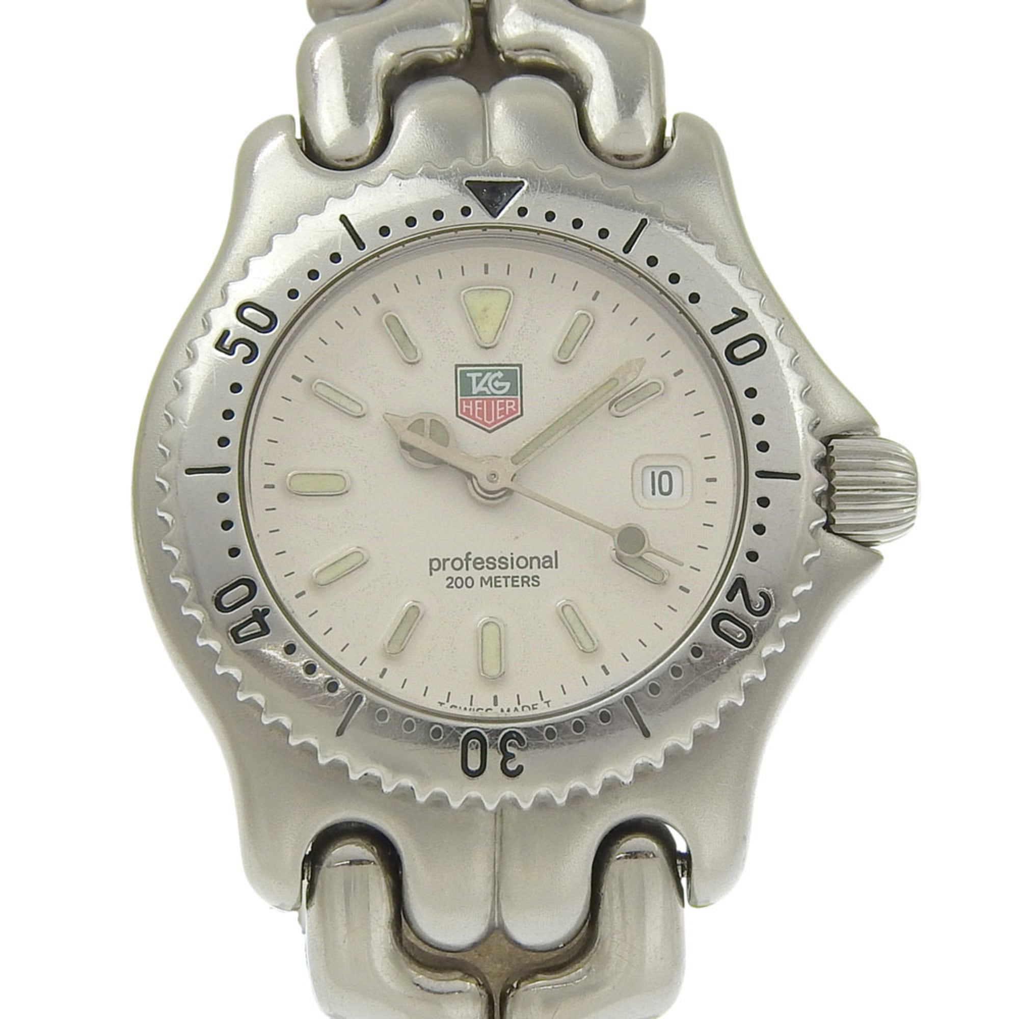 TAG Heuer Cell watch S99.015, stainless steel, quartz, analog display, white dial, women\'s watch.