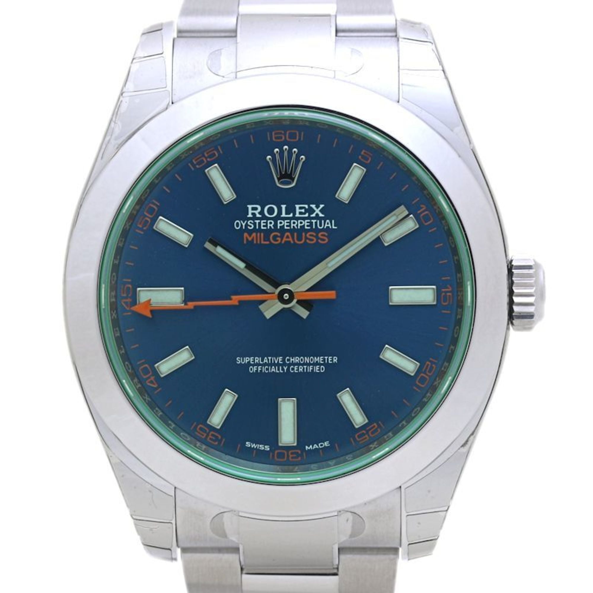 ROLEX Milgauss Z Blue, Random Number 116400GV, Men\'s Stainless Steel Watch, 40132