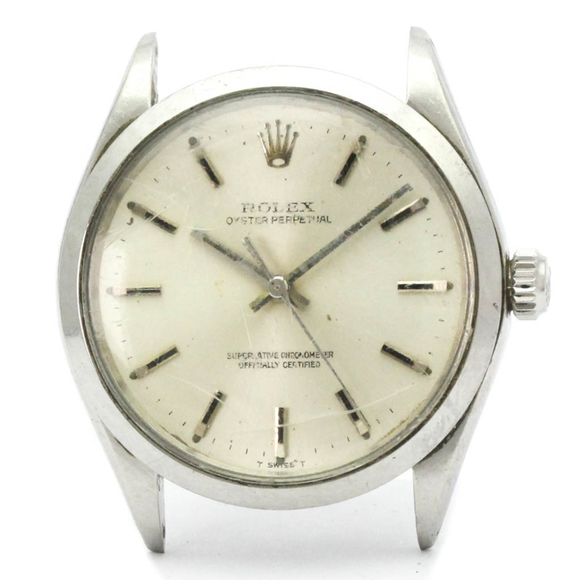 ROLEX Oyster Perpetual 1002 Steel Automatic Mens Watch Head Only Vintage