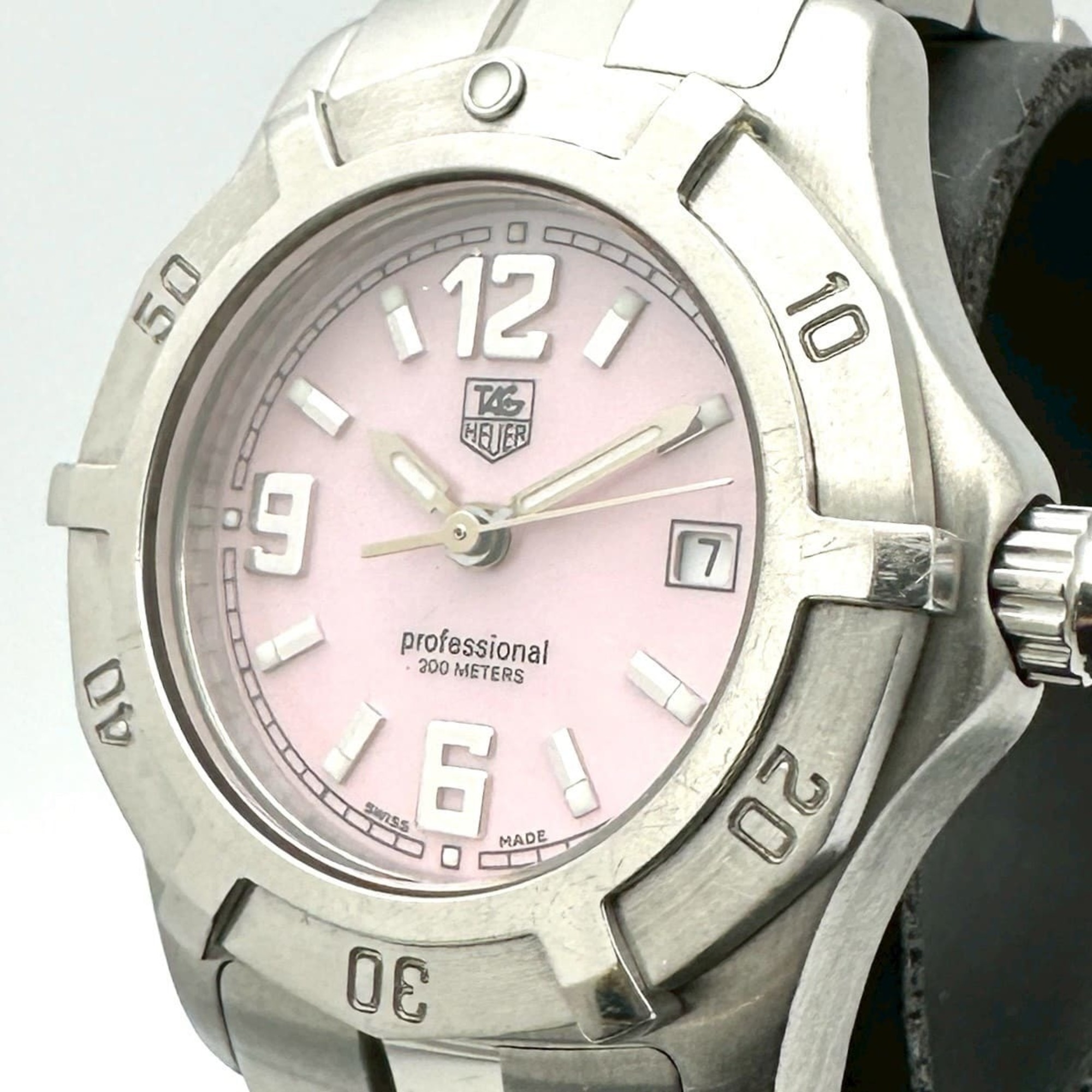 TAG HEUER Exclusive WN1319 Stainless Steel Quartz Watch with Pink Shell, Women\'s