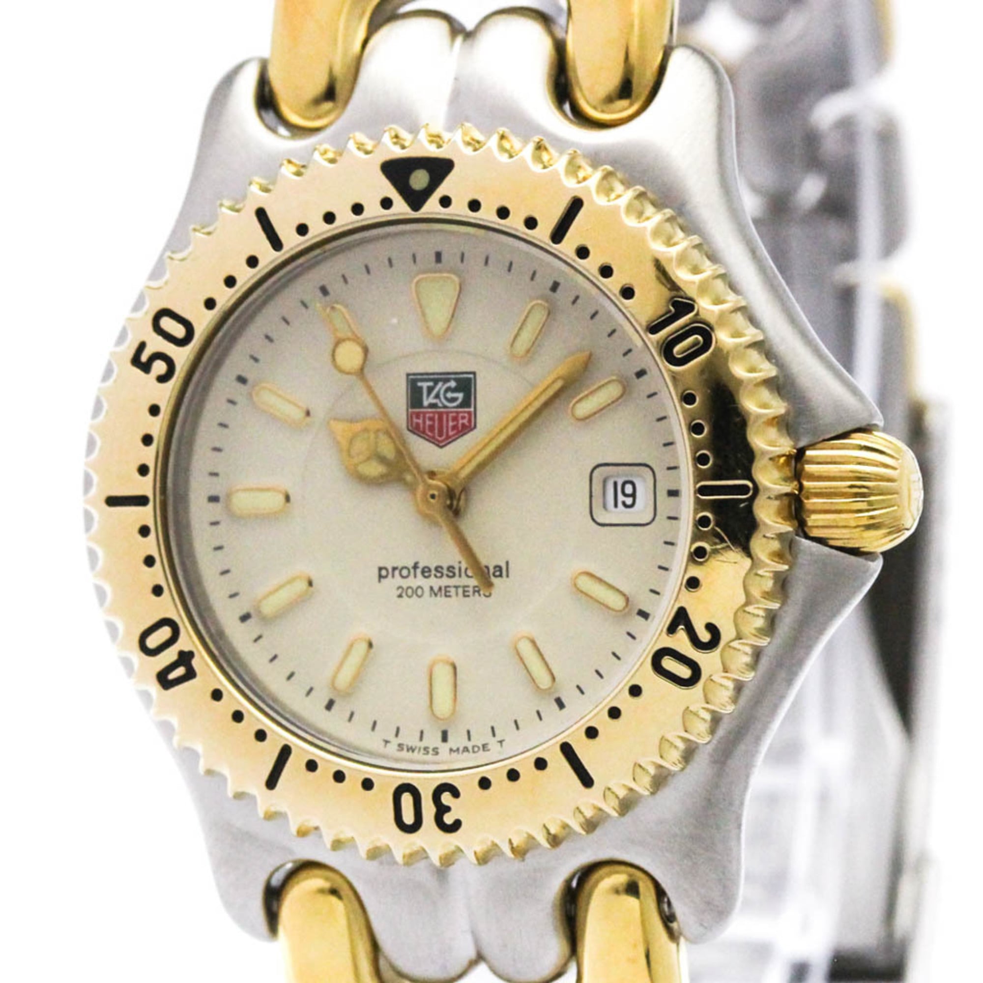 TAG HEUER Sel Professional 200M Gold Plated Steel Watch WG1321 Polished