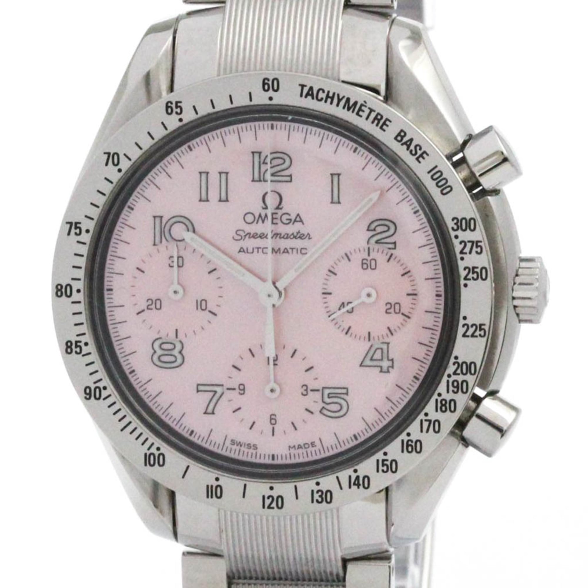 OMEGA Speedmaster Automatic Pink MOP Dial Steel Watch 3502.78 Polished