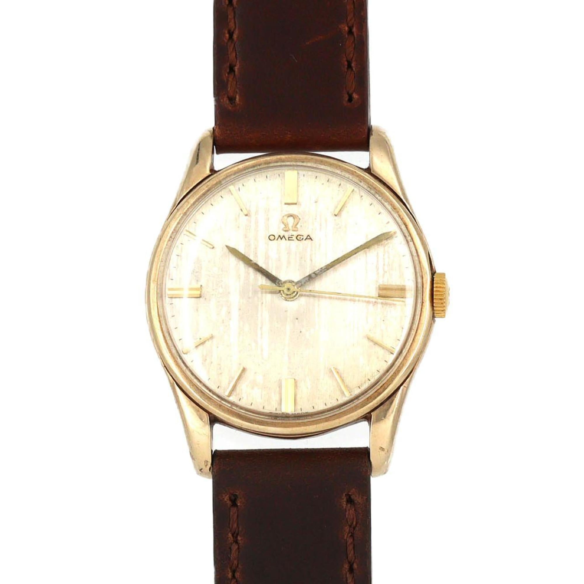 Omega Round Case Yellow Gold Watch, Manual Winding