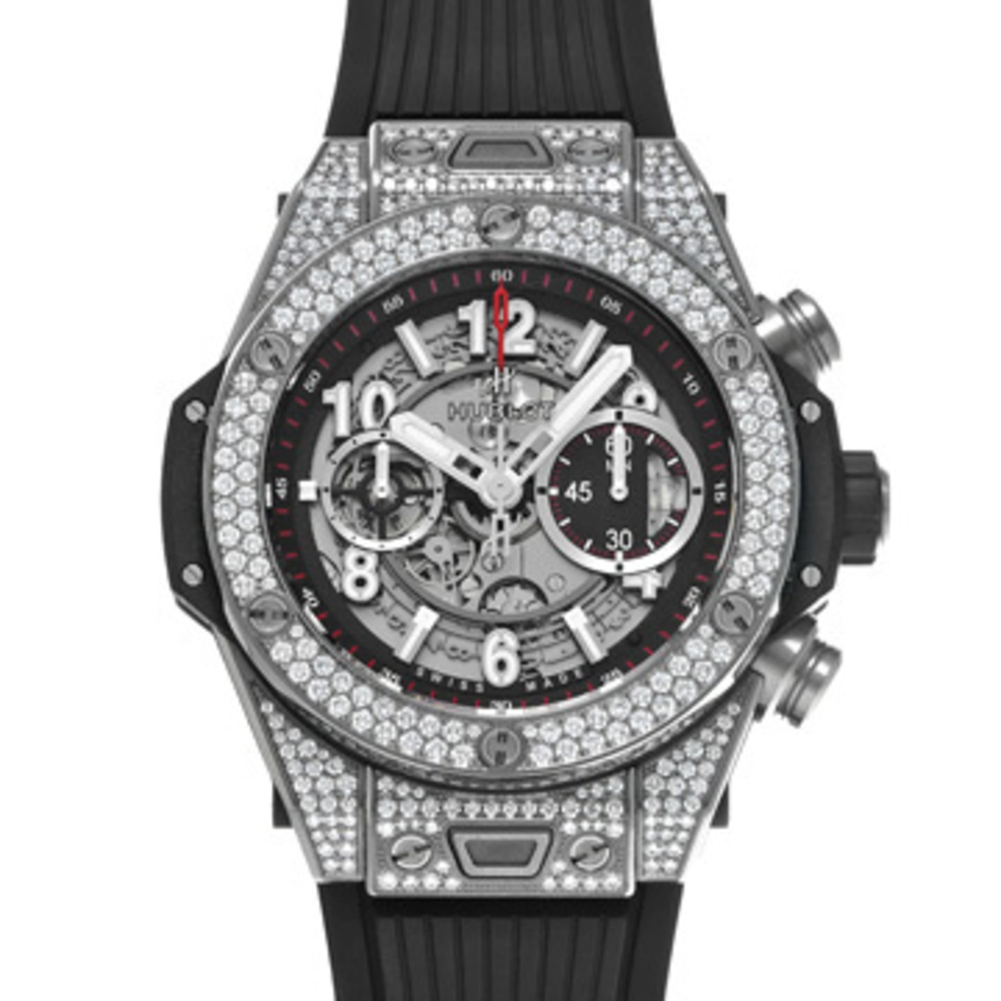 Hublot Big Bang 411.NX.1170.X.1704 Matte Black Skeleton Men\'s Automatic Watch, Pre-owned, Ginzo