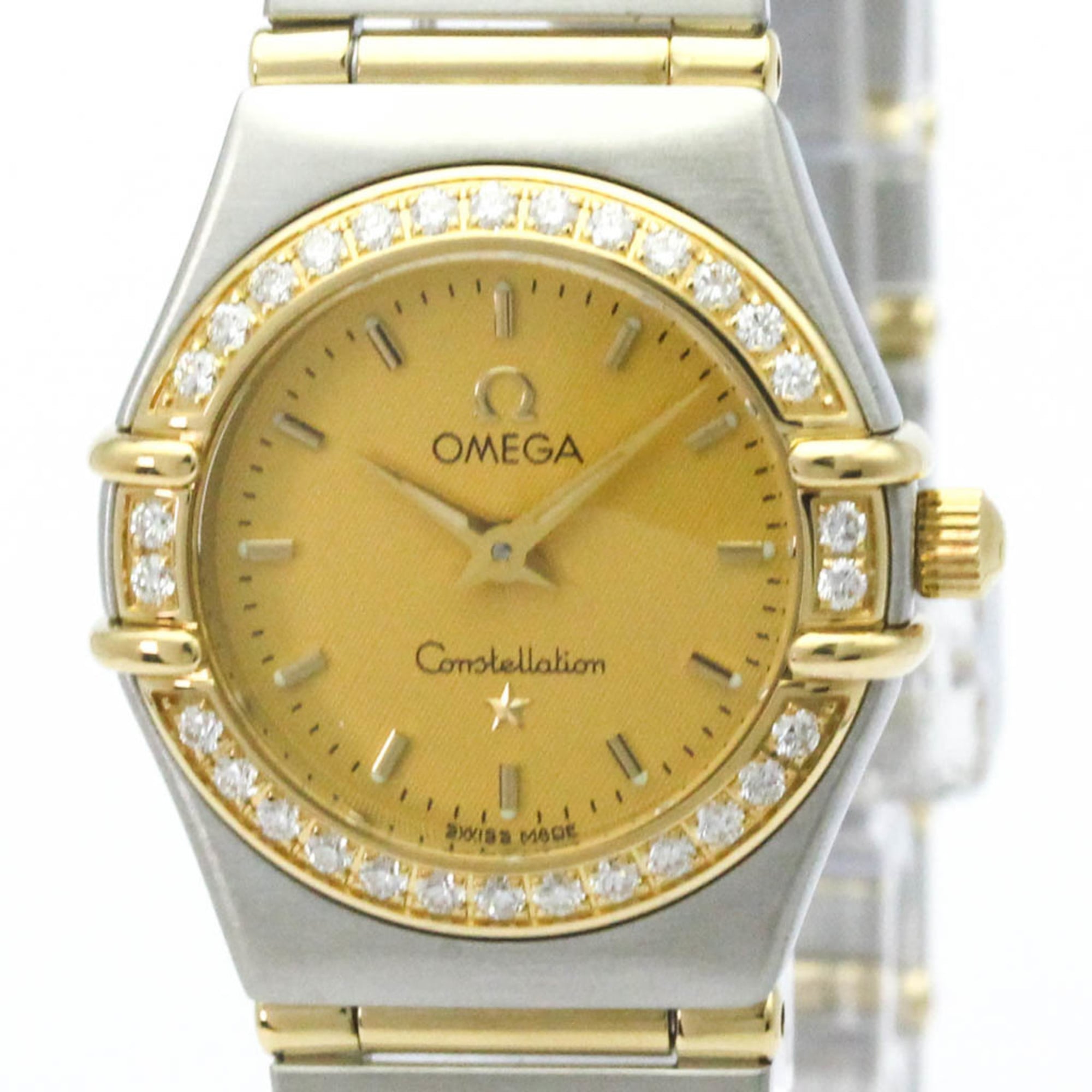 OMEGA Constellation Diamond 18K Gold Steel Watch 1267.10 Polished
