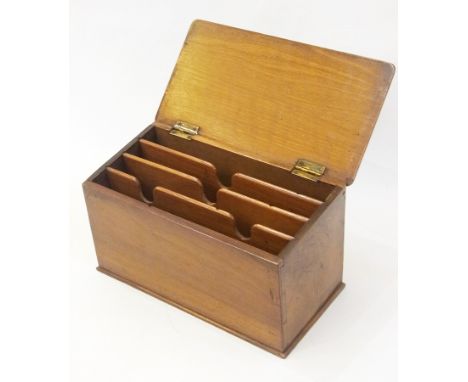 Mahogany stationery stand with hinged lid, old black morocco jewellery box and a small quantity of old games and magic tricks