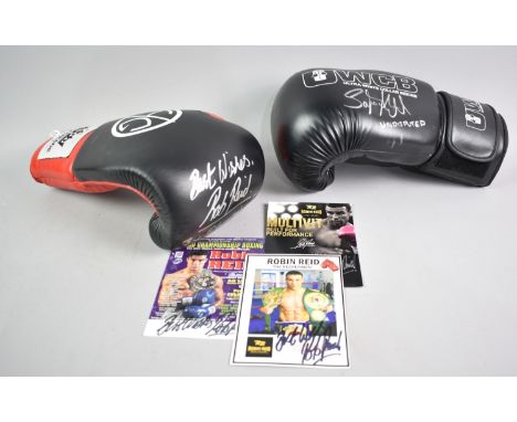 Two Signed Boxing Gloves, Robin Reid with Flyers and Savannah Marshall