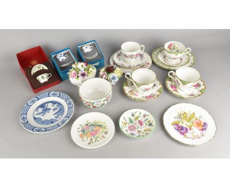 A Collection of Various Ceramics to Comprise Aynsley and Wedgwood Tea Trios, Spode and Coalport Miniature Cups and Saucers et