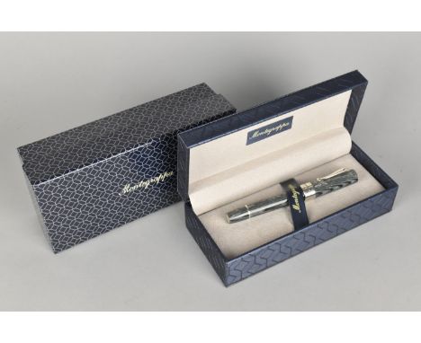 A Boxed Montegrappa Extra 1930 Fountain Pen with Marbled Celluloid Barrel, Limited Edition  No. 23/80, Complete with Instruct