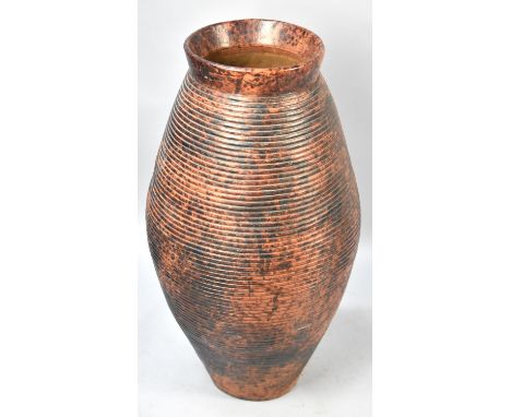 A Large Ceramic Stick Stand Vase with Ribbed Body, 79cm High AF