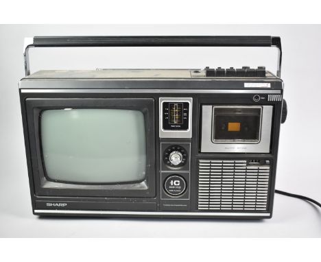 A Vintage Sharp TV / Radio / Cassette Recorder, Untested