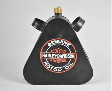 A Small Reproduction Harley Davidson Motor Oil Can, 25cm High