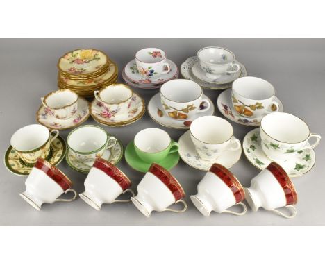A Collection of Various Cups and Saucers to Comprise Hammersley, Wedgwood, Royal Worcester etc