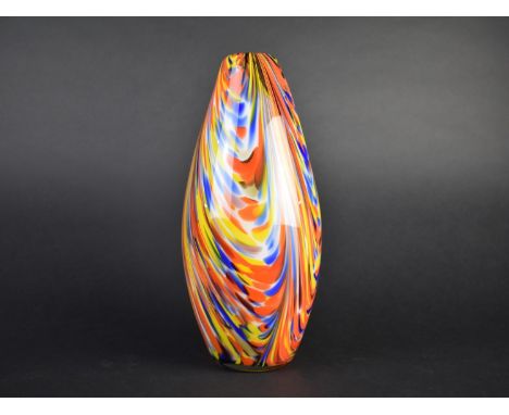 A Mid Century Missoni Murano Type 'Rainbow' Glass Vase, 29cm high
