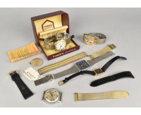 A Collection of Vintage Wrist Watches, Most AF, to include Stainless Steel Timex Example with Date Aperture at 3 O'Clock, An 