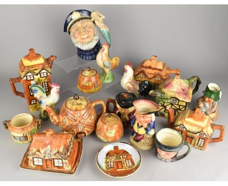 A Collection of Various Early and Mid 20th Century Ceramics to Comprise Royal Winton Cockerel Sifter (AF), Cottage Wares, Roy