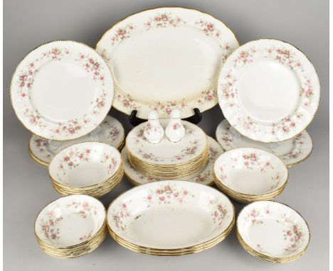 A Paragon Victoriana Rose Dinner Service to Comprise Eight Large Plates, Eight Small Plates, Eight Bowls, Eight Smaller Bowls