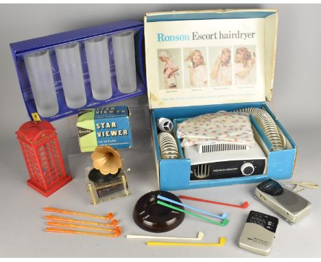 A Collection of Various Late 20th Century Items to Comprise Ronson Escort Hairdryer, Roberts Portable Radios, Golf Club Cockt