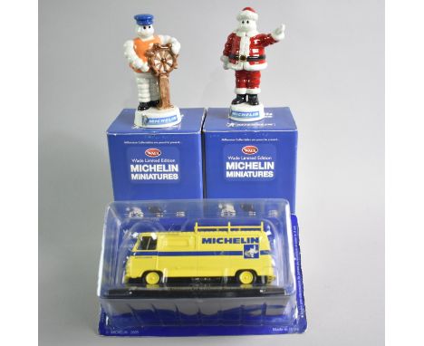 Two Boxed Wade Michelin Miniatures and a Michelin Diecast Van
