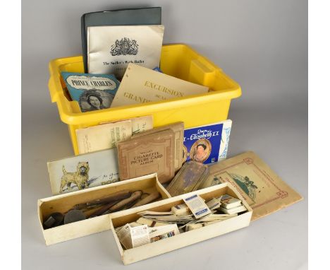 A Collection of Various Cigarette Card Albums, loose Cigarette Cards, Commemorative Ephemera, Vintage Tooling Items etc