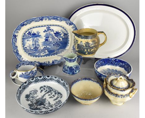 A Collection of Various Blue and White to Comprise Keeling &amp; Co. Losol Ware Bowl, Willow Pattern Platter etc (Various Con