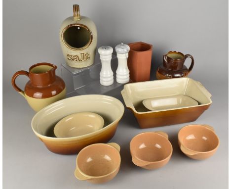 A Collection of Various Contemporary Kitchenalia to Comprise Stoneware Salt Pig, Dishes, Jug etc