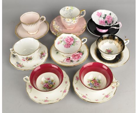 A Collection of Various Cabinet Cups and Saucers to Comprise Paragon Queen Elizabeth Rose Cup and Saucer, Crown Staffordshire