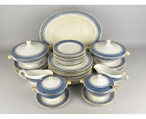 A Early 20th Century Forty-Four Piece Royal Worcester Crown Ware Dinner Service to Comprise Plates, Tureens, Platter and Jugs