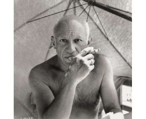 Maywald, Willy -- Pablo Picasso. 1947. Gelatin silver print, printed 1989. 31 x 29 cm. Estate stamp and "Griffelkunst" editio