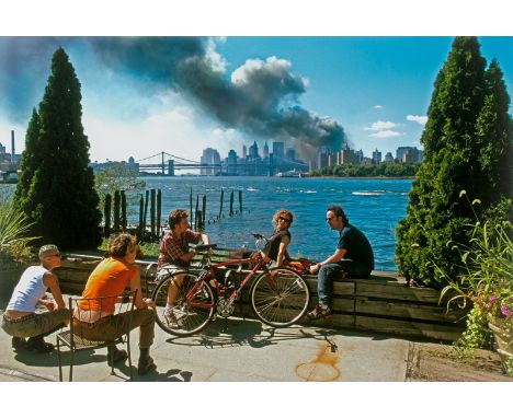 Hoepker, Thomas -- View from Williamsburg, Brooklyn of Manhattan, September 11, 2001. Large-format archival pigment print, pr