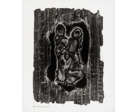 Hajek-Halke, Heinz -- Verbrannte Barmherzigkeit. 1969. Vintage gelatin silver print. 60 x 50 cm. Signed and dated by the phot