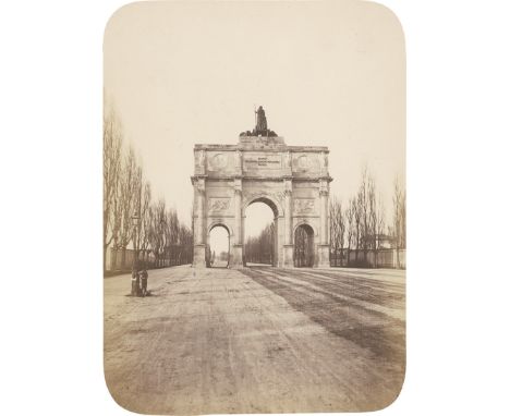 Mey &amp; Widmayer -- Siegestor, Munich. 1860. Albumen print mounted to board (some handling creases). 20,5 x 15 cm (39 x 30 