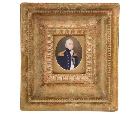 Charles Frederick de Brocktorff (Danish, 1775-1850):A portrait miniature of a naval officer, signed 'de Brocktorff pinx', H 8